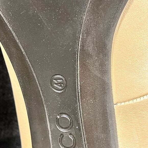 ECCO Womens Danish Design Leather Pump Heels Beige Size 41 Formal Workwear. (Siz - Picture 8 of 8